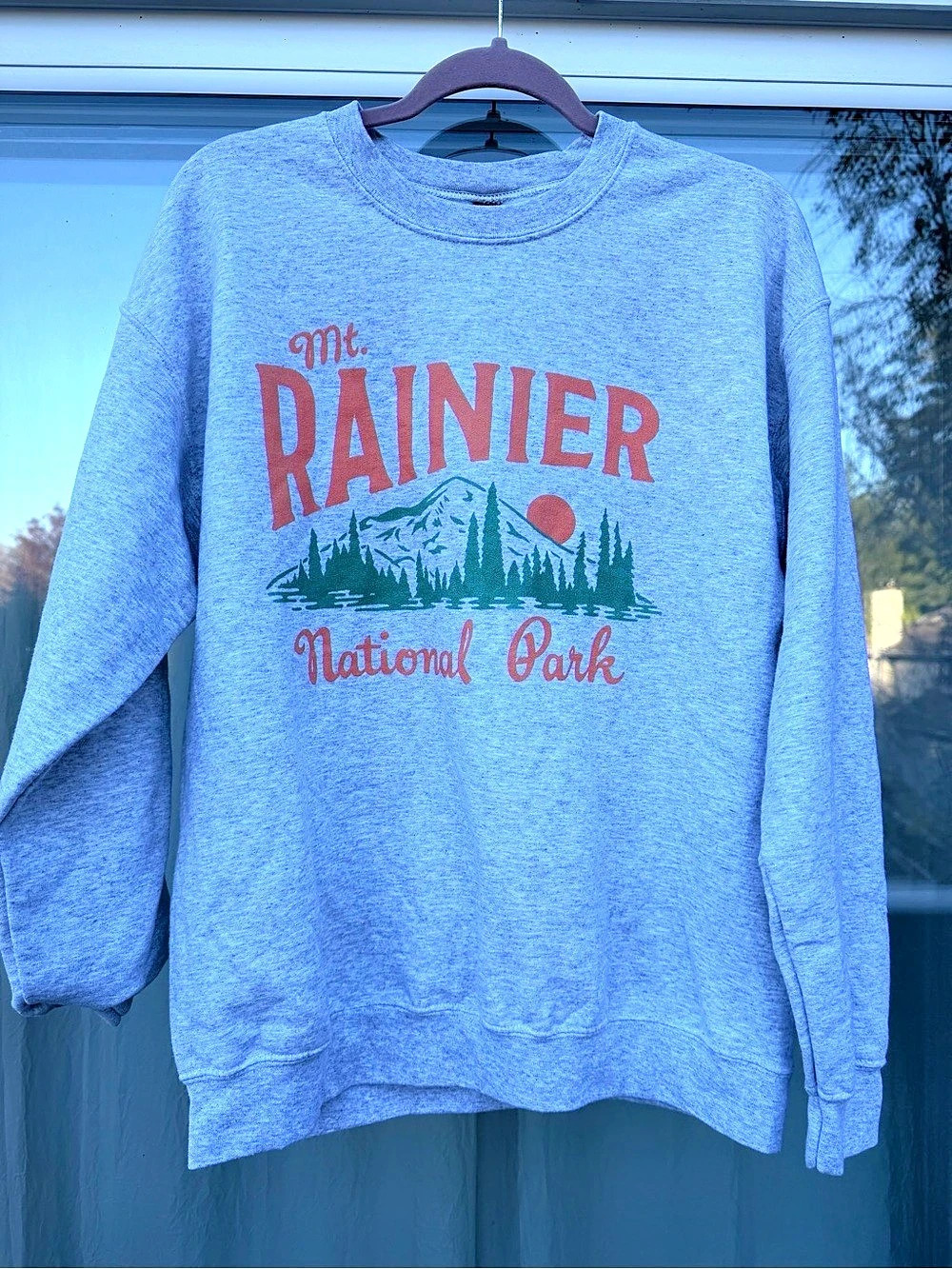 Gildan Heavy Blend Crewneck Sweatshirt Mt. Rainier Gray Large